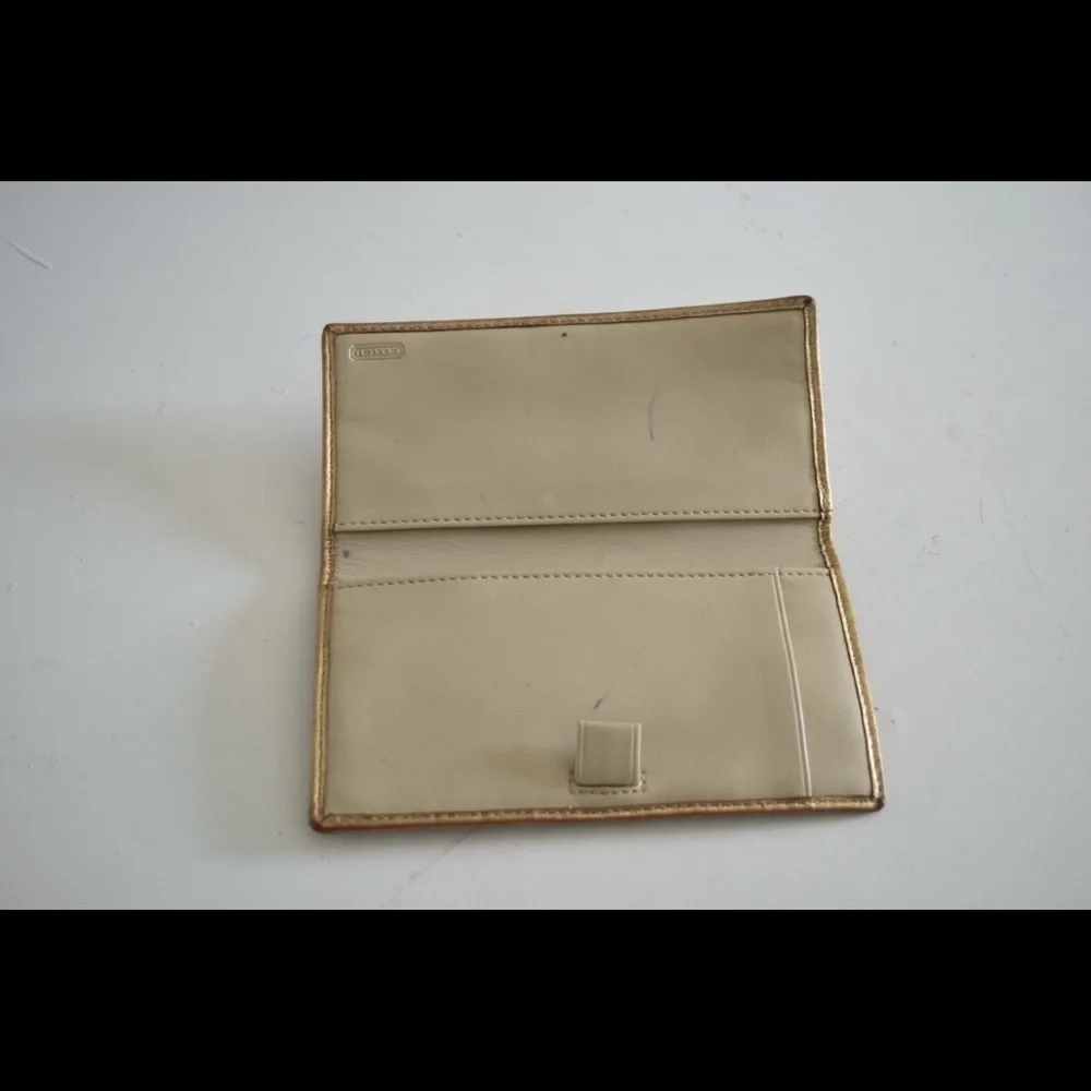 Coach signature logo check book cover